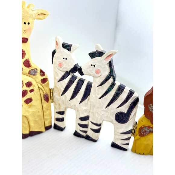 Vtg NOAH’S ARK Nursery Room Decor Shelf Table Top Zoo Animals Lion Giraffe Zebra - Picture 6 of 13